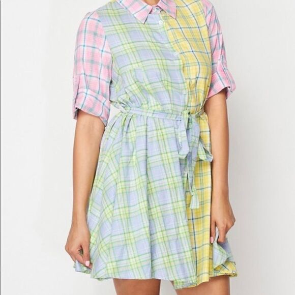 Color-block Spring Plaid dress - Picture 3 of 5
